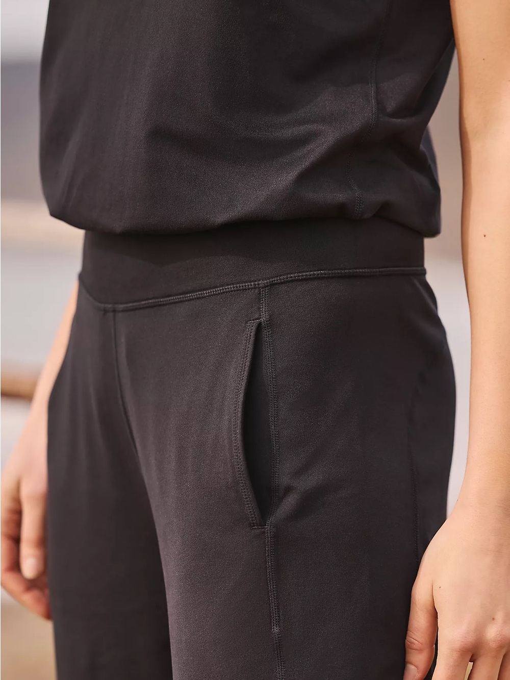 Sweaty Betty Gary Black Sleeveless Scoop Neck Jumpsuit Pockets Size M Athleisure - Picture 4 of 15